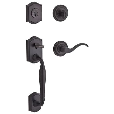 Baldwin Westcliff SmartKey Single Cylinder Keyed Entry Handleset with Traditional Round Rose and Curve Lever on Interior Venetian Bronze