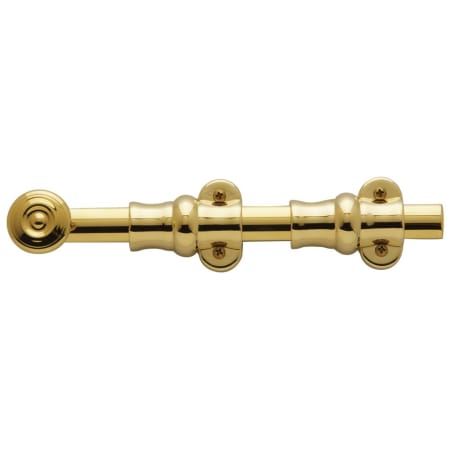 Baldwin 8 Inch Ornamental Heavy Duty Surface Bolt Lifetime Polished Brass