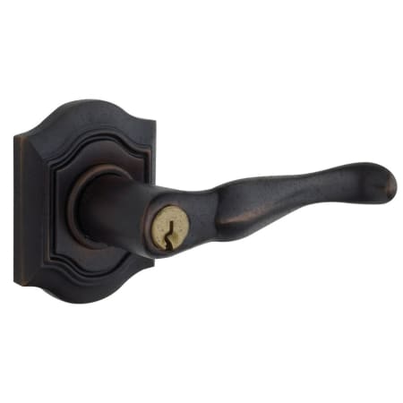 Baldwin Bethpage Right Hand Keyed Entry Lever Set with Bethpage Rosette and Emergency Exit Function Distressed Oil Rubbed Bronze