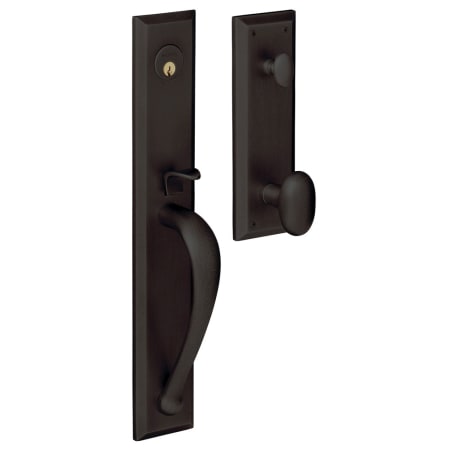 Baldwin Cody Style Full Escutcheon Single Cylinder Handleset with Interior Oval Knob Oil Rubbed Bronze