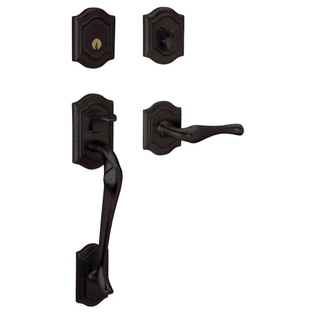 Baldwin Right Handed Bethpage Full Dummy Sectional Handleset with Bethpage Interior Lever Distressed Oil Rubbed Bronze