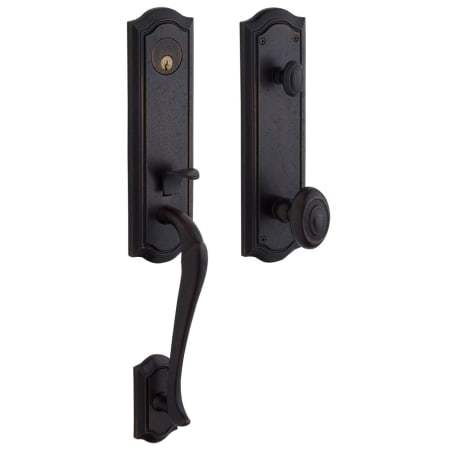 Baldwin Bethpage Dummy Handleset with Bethpage Interior Knob Distressed Oil Rubbed Bronze
