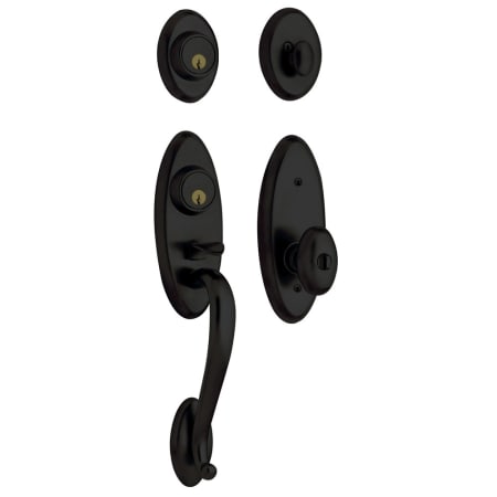 Baldwin Landon Sectional Single Cylinder Keyed Entry Handleset with 5225 Interior Knob from the Estate Collection Satin Black