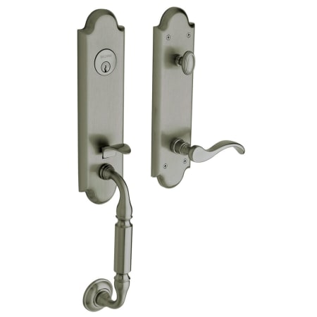 Baldwin Right Handed Manchester Dummy Set Handleset with Wave Interior Lever Antique Nickel