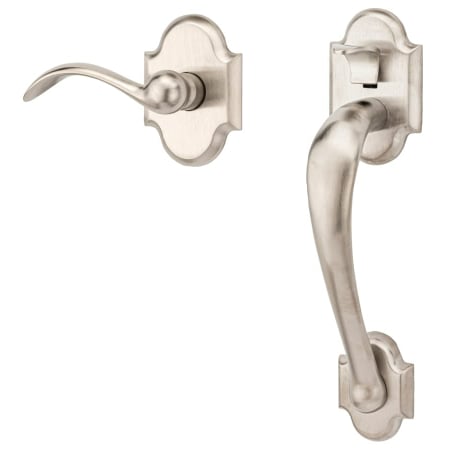 Baldwin Boulder Sectional Entry Right Handed Handle Set Kit with Interior Boulder Lever Lifetime Satin Nickel