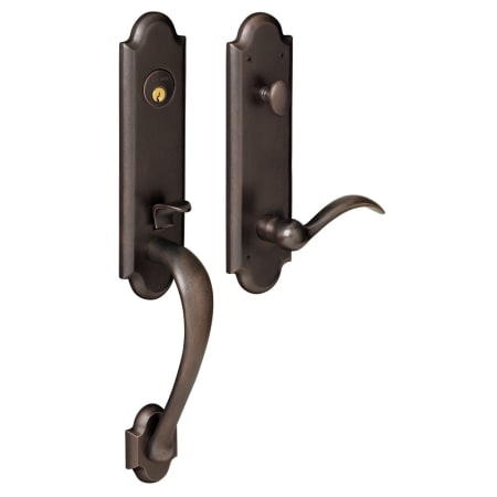 Baldwin Right Handed Boulder Dummy Set Sectional Handleset with Beavertail Interior Lever Distressed Oil Rubbed Bronze