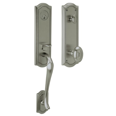 Baldwin Bethpage Single Cylinder Mortise Entrance Handleset Trim Set with 5437 Knob from the Estate Collection Antique Nickel