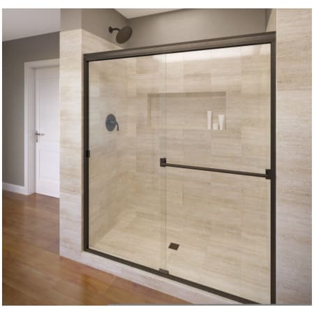 Basco Classic 70" High x 44" Wide Bypass Framed Shower Door with Clear Glass Oil Rubbed Bronze