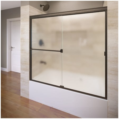 Basco Classic 57" High x 60" Wide Bypass Framed Tub Door with Obscured Glass Oil Rubbed Bronze