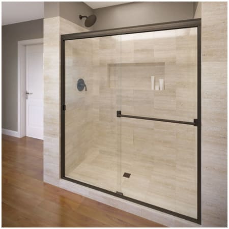 Basco Classic 70" High x 60" Wide Bypass Framed Shower Door with AquaGlideXP Clear Glass Oil Rubbed Bronze