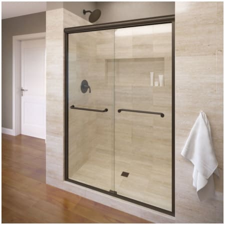 Basco Infinity 70" High x 47" Wide Bypass Framed Shower Door with Clear Glass Oil Rubbed Bronze