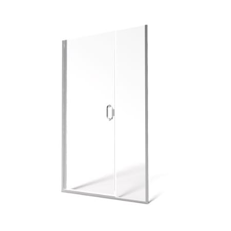 Basco Fusion Semi-Frameless 1/4" Glass Swing Door and 3/8" Panel Brushed Nickel