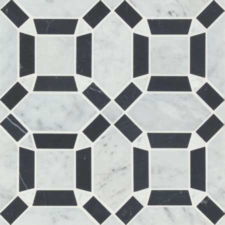 Bedrosians Matisse - 12" x 12" Square Floor and Wall Tile - Honed Visual - Sold by Carton (4.39 SF/Carton) White Carrara / Nero Marquina