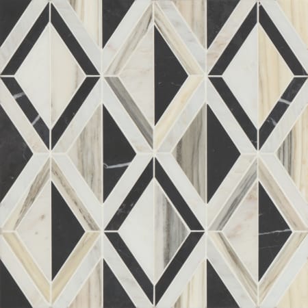 Bedrosians Modni - 11" x 16" Square Floor and Wall Tile - Honed Visual - Sold by Carton (5.6 SF/Carton) Eastern White / Nero Marquina / Calacatta Zebrino