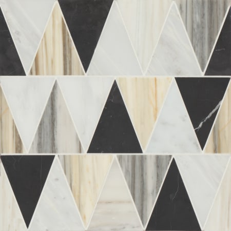 Bedrosians Modni - 12" x 13" Square Floor and Wall Tile - Honed Visual - Sold by Carton (10.51 SF/Carton) Eastern White / Nero Marquina / Calacatta Zebrino
