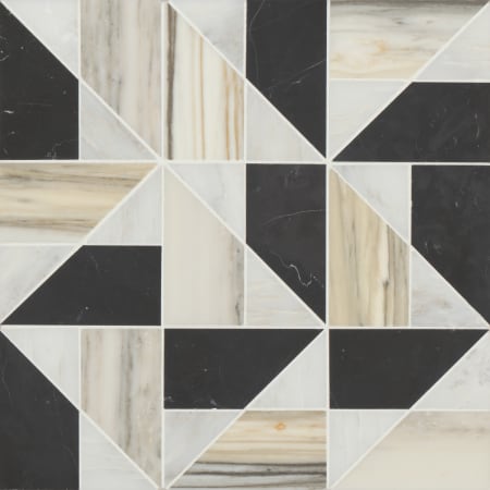 Bedrosians Modni - 12" x 12" Square Floor and Wall Tile - Honed Visual - Sold by Carton (9.3 SF/Carton) Eastern White / Nero Marquina / Calacatta Zebrino