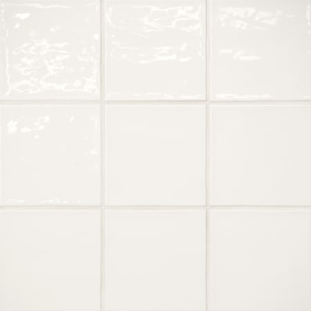 Bedrosians Marin - 4" x 4" Square Floor and Wall Tile - Glossy Visual - Sold by Carton (5.49 SF/Carton) Pearl White