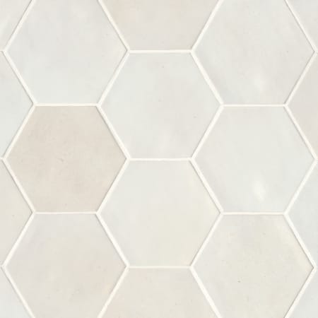 Bedrosians Celine - 4" x 5" Hexagon Floor and Wall Tile - Glossy Visual - Sold by Carton (4.68 SF/Carton) White