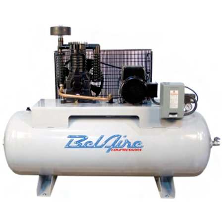 BelAire Compressors 5 HP 80 Gal 175 Max PSI Two-Stage Stationary Electric (208, 230 Volt 3 Phase) Reciprocating Air Compressor with Horizontal Tank and Magnetic Starter N/A