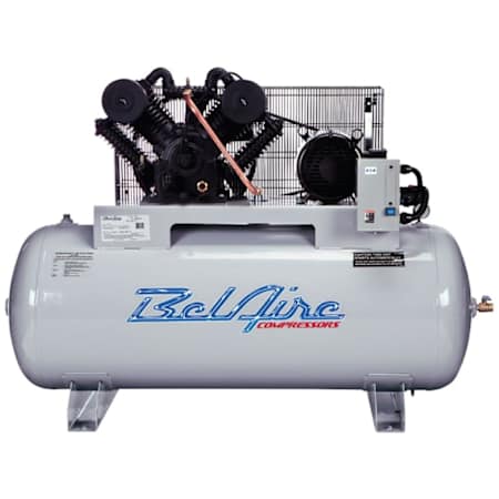 BelAire Compressors 10 HP 120 Gal 175 Max PSI Iron Series Two-Stage Stationary Electric (460 Volt 3 Phase) Reciprocating Air Compressor with Horizontal Tank N/A