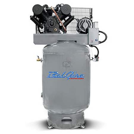 BelAire Compressors 10 HP 120 Gal 175 Max PSI Iron Series Two-Stage Stationary Electric (208, 230 Volt 3 Phase) Reciprocating Air Compressor with Vertical Tank N/A