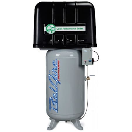 BelAire Compressors 7.5 HP 80 Gal 175 Max PSI Two-Stage Stationary Electric (208, 230 Volt 1 Phase) Quiet Performance Reciprocating Air Compressor with Vertical Tank N/A