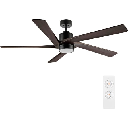 Bellevue Aurelius 54" 5 Blade Indoor Smart LED Ceiling Fan with Remote Control Black / Walnut