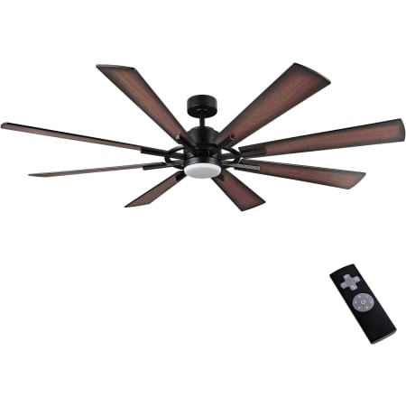 Bellevue Aurelius 72" 8 Blade Indoor Smart LED Ceiling Fan with Remote Control Black / Walnut
