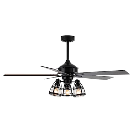 Bellevue 52" 5 Blade Indoor Ceiling Fan with Seedy Glass Shades Black