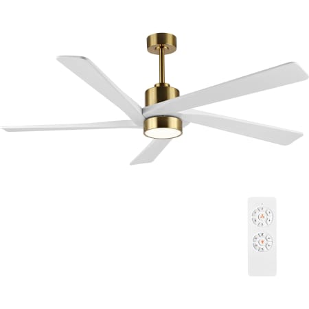 Bellevue Aurelius 72" 5 Blade Indoor Smart LED Ceiling Fan with Remote Control Gold / White