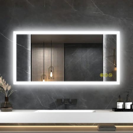 Bellevue Mateo 24" W x 48" H Contemporary Rectangular Aluminum Frameless Bathroom Wall Mirror with LED Lighting N/A