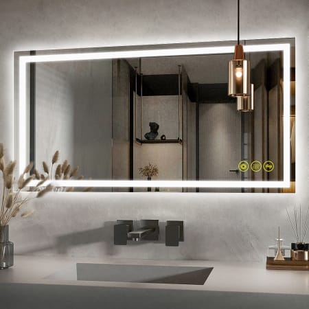 Bellevue Madelyn 24" W x 48" H Contemporary Rectangular Aluminum Frameless Bathroom Wall Mirror with LED Lighting N/A