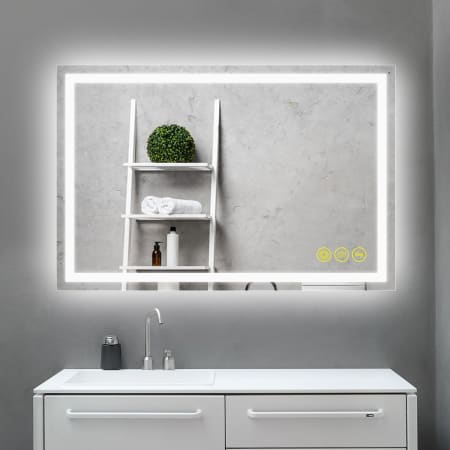 Bellevue Madelyn 24" W x 36" H Contemporary Rectangular Aluminum Frameless Bathroom Wall Mirror with LED Lighting N/A