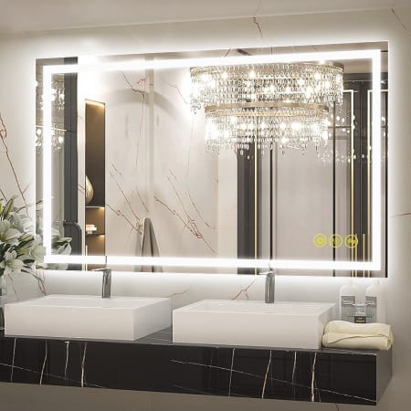 Bellevue Madelyn 24" W x 40" H Contemporary Rectangular Aluminum Frameless Bathroom Wall Mirror with LED Lighting N/A