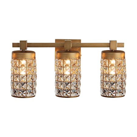Bellevue 3 Light 20" Wide Vanity Light with Crystal Shades Gold