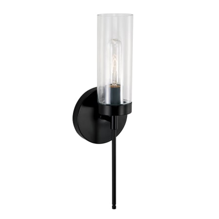 Bellevue Fitzgerald 17" Tall Bathroom Sconce with Clear Glass Shade Matte Black