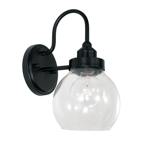 Bellevue 11" Tall Wall Sconce with Clear Glass Shade Matte Black