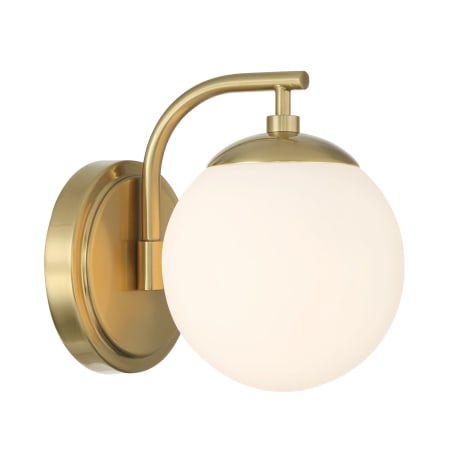 Bellevue 8" Tall Bathroom Sconce with Frosted Glass Shade Gold