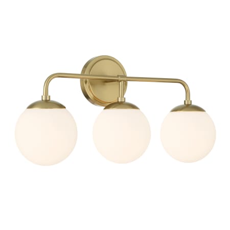 Bellevue 3 Light 23" Wide Vanity Light with Frosted Glass Shades Gold