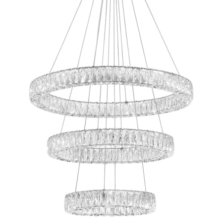 Bellevue 32" Wide LED Crystal Ring Chandelier Chrome