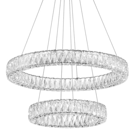 Bellevue 28" Wide LED Crystal Ring Chandelier Chrome