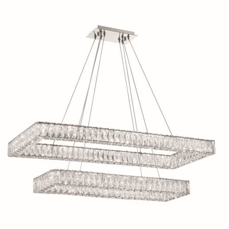 Bellevue 42" Wide LED Crystal Linear Chandelier Chrome