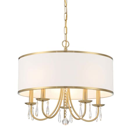 Bellevue Adalynn 5 Light 22" Wide Crystal Drum Chandelier Vibrant Gold