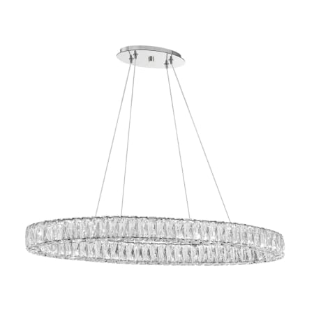 Bellevue 39" Wide LED Crystal Linear Chandelier Chrome
