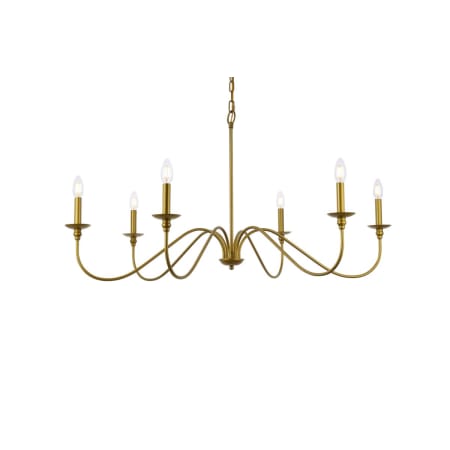 Bellevue Nerita 6 Light 42" Wide Taper Candle Chandelier Brass