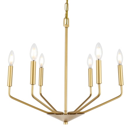 Bellevue Scout 6 Light 22" Wide Taper Candle Chandelier Brass