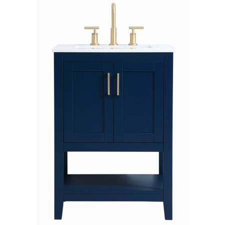 Bellevue Audy 24" Free Standing Single Basin Vanity Set with Cabinet and Engineered Marble Vanity Top Blue