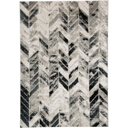 Bellevue Daelan 10' x 13-1/4' Polyester Chevron Rectangular Area Rug From the Owen Collection Fossil Gray / Silver
