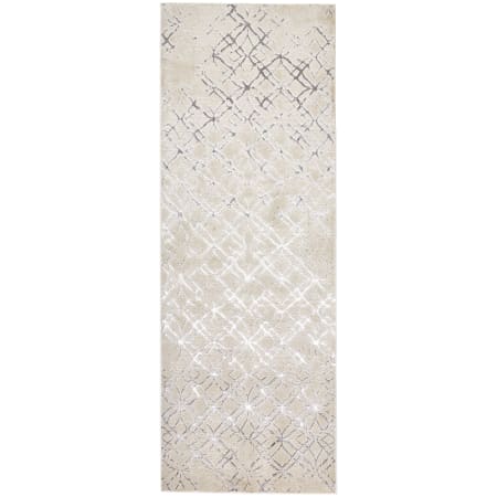 Bellevue Dagmar 2-3/4' x 7-3/4' Polyester Geometric Runner From the Owen Collection Fawn / Silver