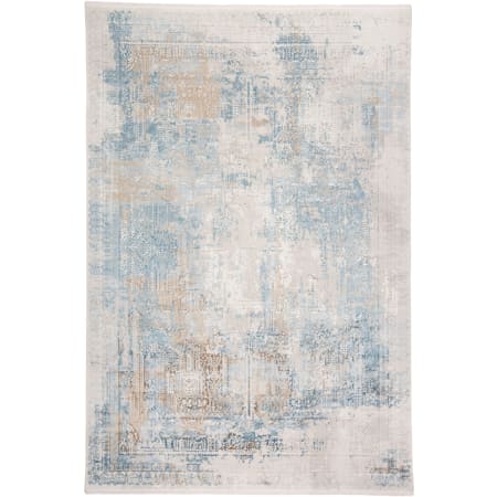 Bellevue Hallam 6-1/2' x 9-1/2' Viscose Vintage Rectangular Area Rug From the Logan Collection Navy / Gray
